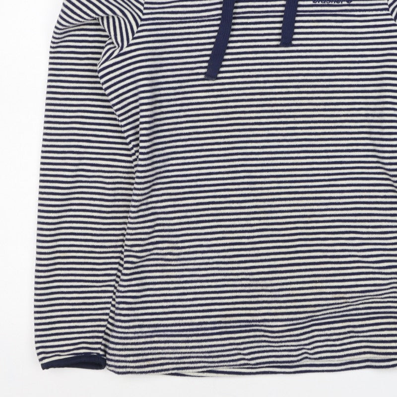 Brasher Women’s Blue Striped Fleece Pullover Hoodie UK 8 Lined