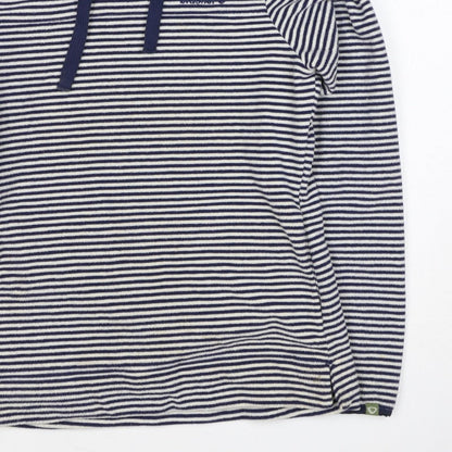 Brasher Women’s Blue Striped Fleece Pullover Hoodie UK 8 Lined