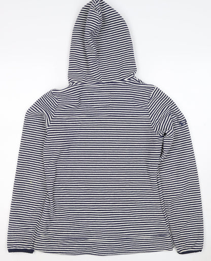 Brasher Women’s Blue Striped Fleece Pullover Hoodie UK 8 Lined