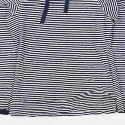 Brasher Women’s Blue Striped Fleece Pullover Hoodie UK 8 Lined