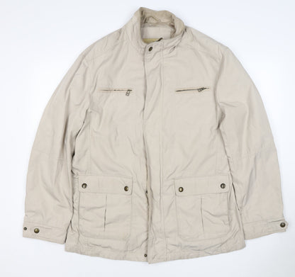 Marks and Spencer Men Beige Large Basic Jacket Zip Pockets