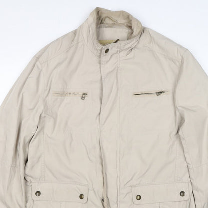 Marks and Spencer Men Beige Large Basic Jacket Zip Pockets