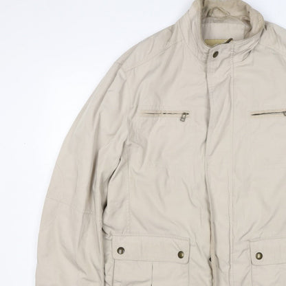 Marks and Spencer Men Beige Large Basic Jacket Zip Pockets