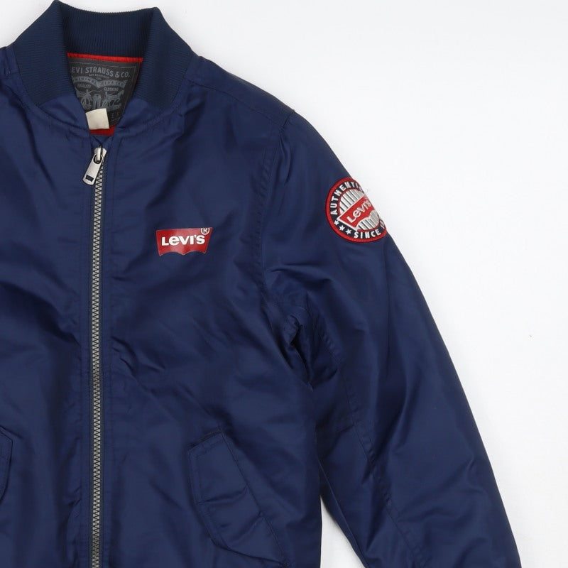Levi's Boys Blue S 8-10 Years Bomber Jacket Nylon Logo Lined