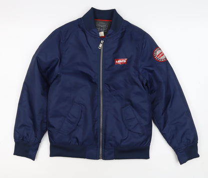 Levi's Boys Blue S 8-10 Years Bomber Jacket Nylon Logo Lined
