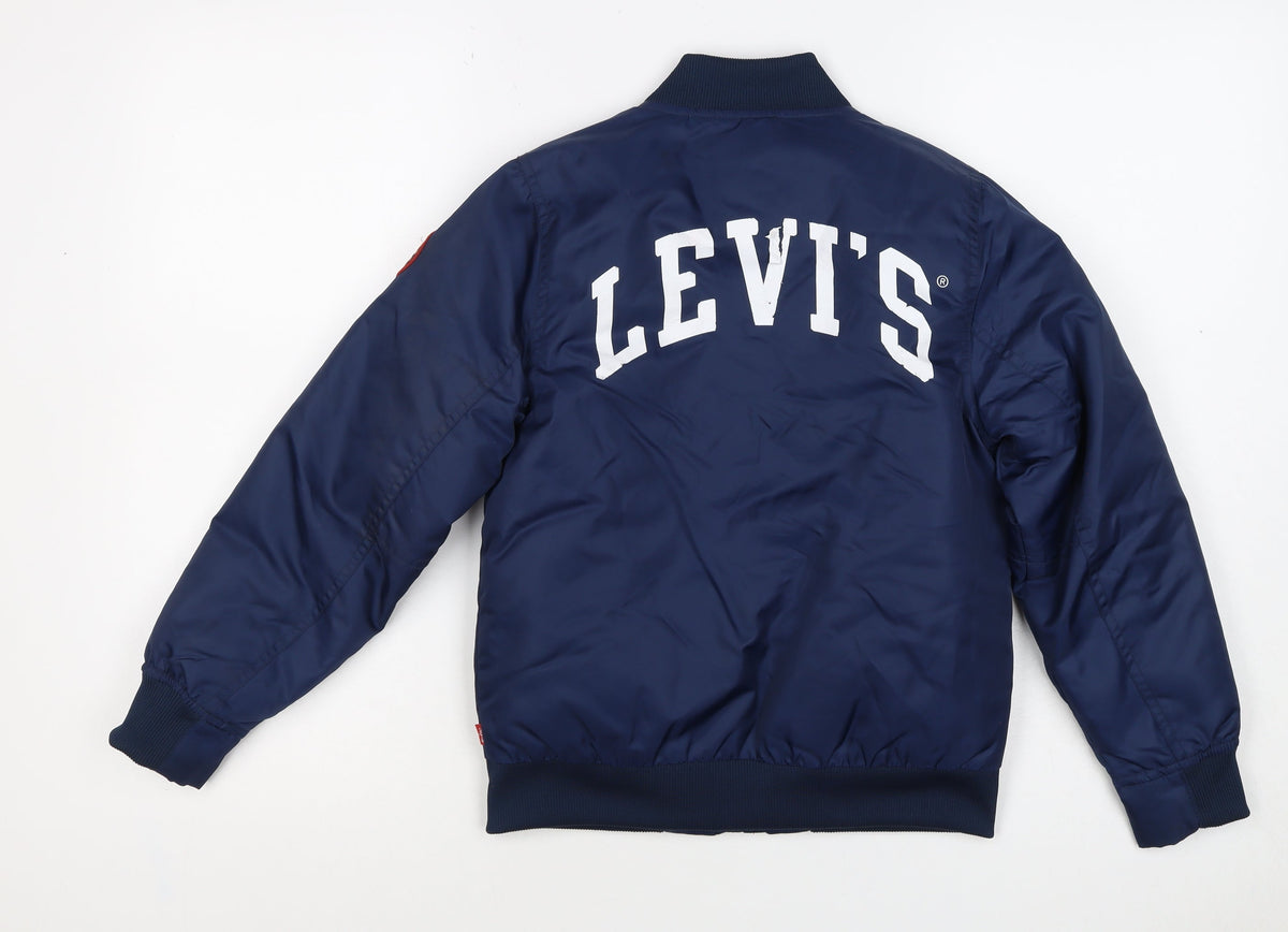 Levi's Boys Blue S 8-10 Years Bomber Jacket Nylon Logo Lined