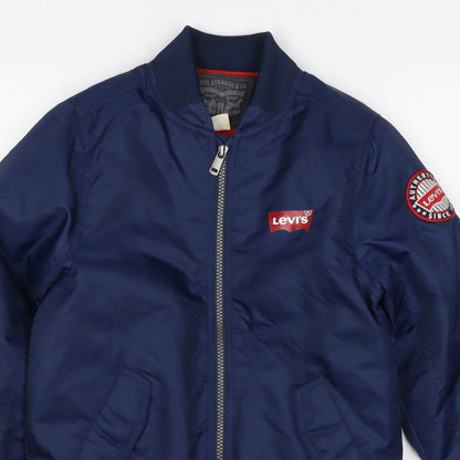 Levi's Boys Blue S 8-10 Years Bomber Jacket Nylon Logo Lined