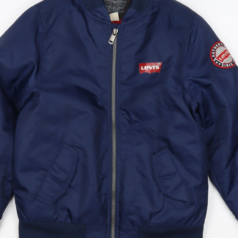 Levi's Boys Blue S 8-10 Years Bomber Jacket Nylon Logo Lined