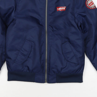 Levi's Boys Blue S 8-10 Years Bomber Jacket Nylon Logo Lined