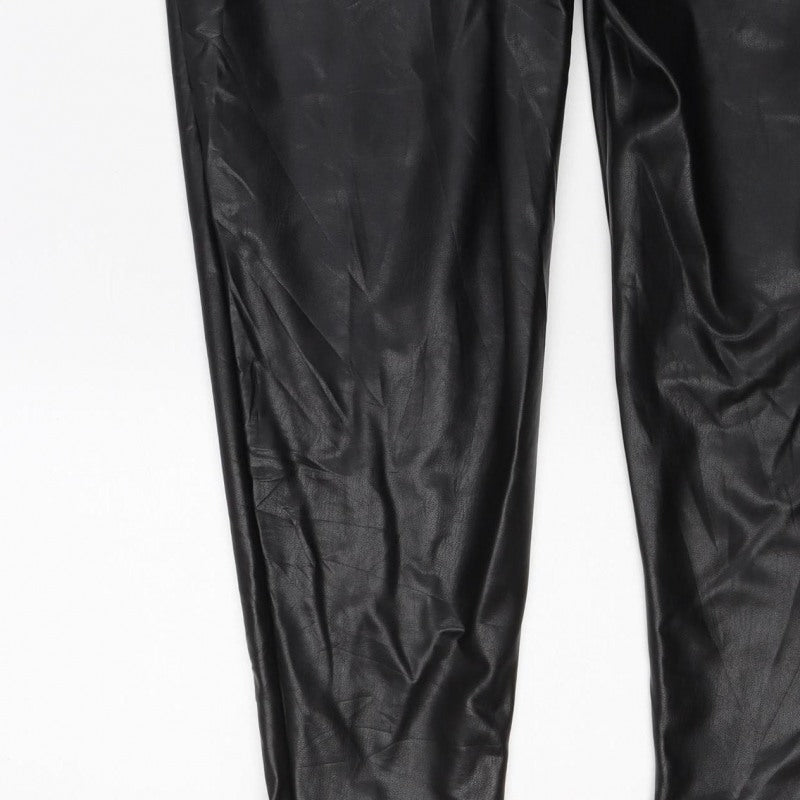 M&S Collection Women’s Black Faux Leather Leggings UK 20 Short