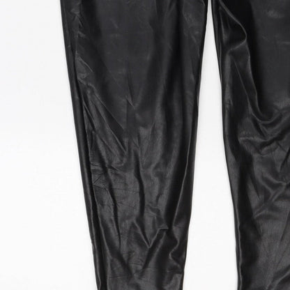 M&S Collection Women’s Black Faux Leather Leggings UK 20 Short