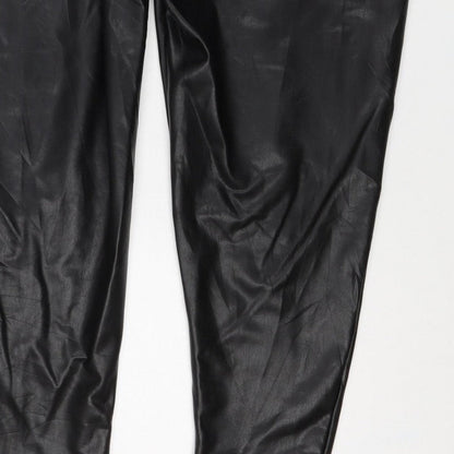 M&S Collection Women’s Black Faux Leather Leggings UK 20 Short