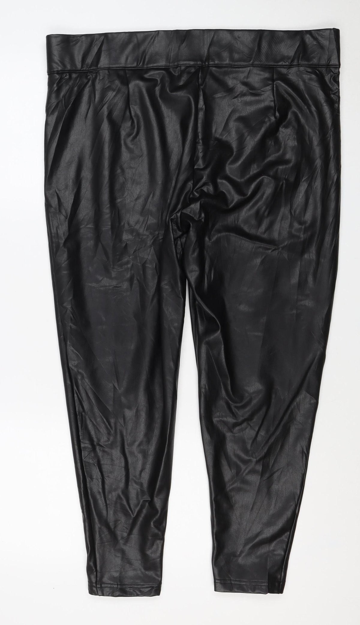 M&S Collection Women’s Black Faux Leather Leggings UK 20 Short