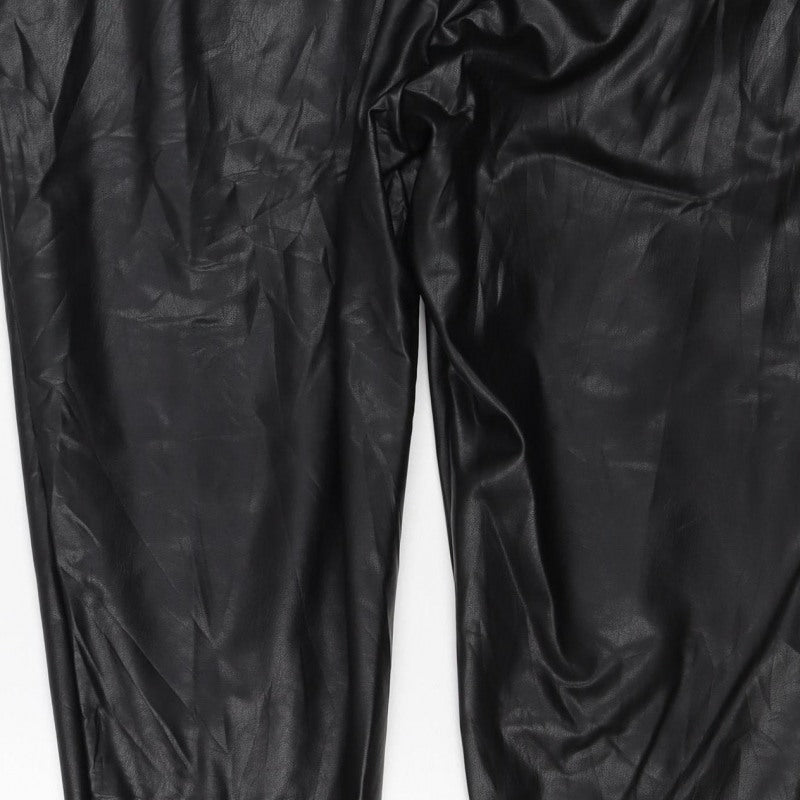 M&S Collection Women’s Black Faux Leather Leggings UK 20 Short