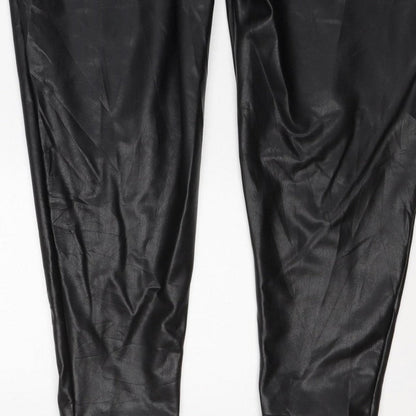 M&S Collection Women’s Black Faux Leather Leggings UK 20 Short