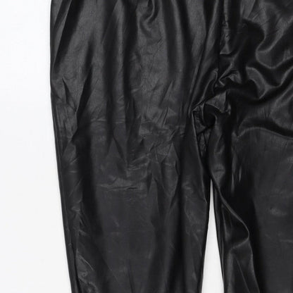M&S Collection Women’s Black Faux Leather Leggings UK 20 Short
