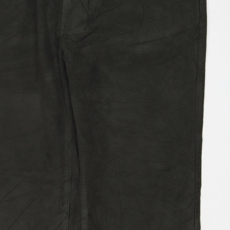 Marks & Spencer Men's Black 32/33 Cotton Straight Chino Trousers