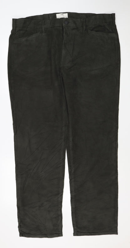 Marks & Spencer Men's Black 32/33 Cotton Straight Chino Trousers