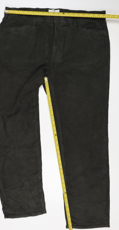 Marks & Spencer Men's Black 32/33 Cotton Straight Chino Trousers