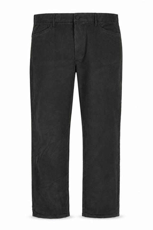 Front view of Marks & Spencer Men's Black 32/33 Cotton Straight Chino Trousers