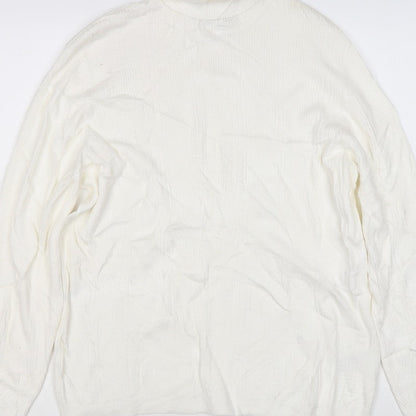 Marks & Spencer Women Ivory Size 20 Roll Neck Rib Knit Jumper