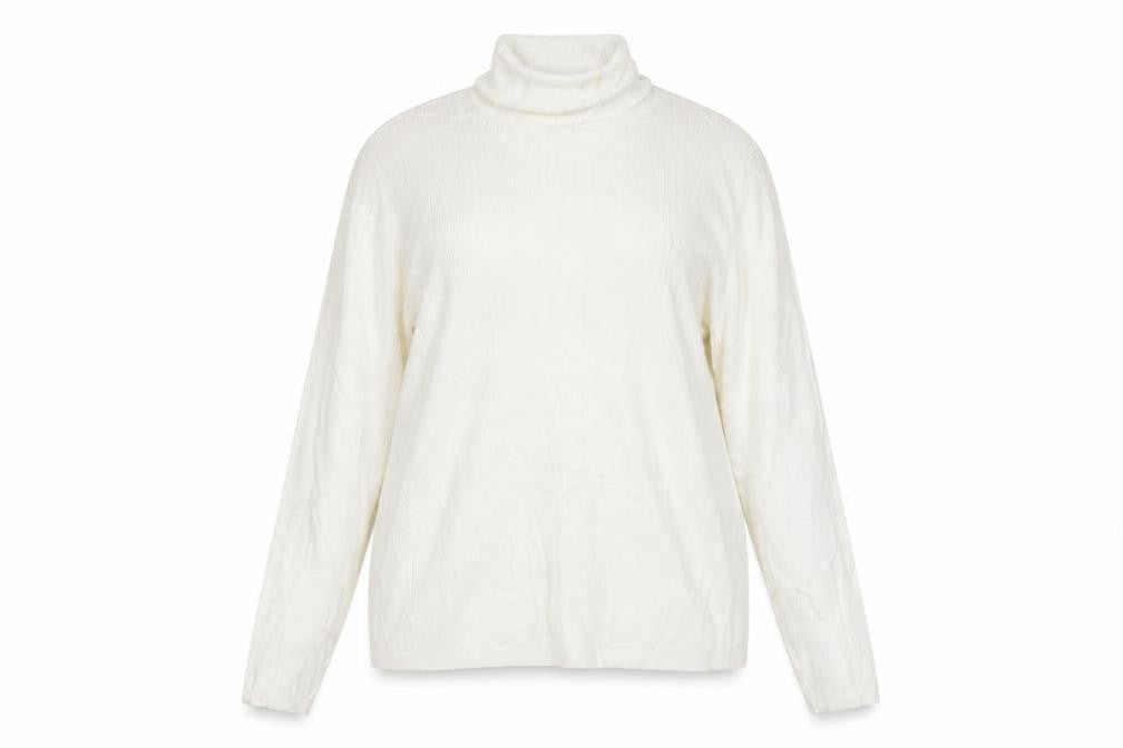 Marks & Spencer Women Ivory Size 20 Roll Neck Rib Knit Jumper