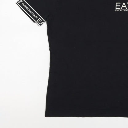 EA7 Emporio Armani Men’s Black S Slim Logo Sleeve T-Shirt