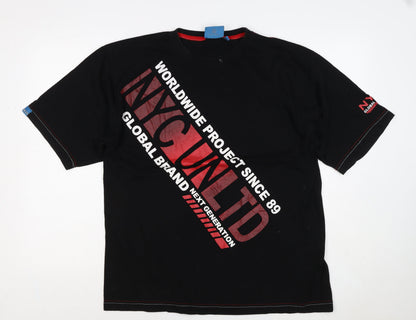 NYC United Men’s Black XL Graphic Print Cotton Crew Neck T-Shirt