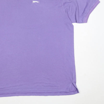 Slazenger Men’s Purple 2XL Crew Neck Logo Short Sleeve T-Shirt