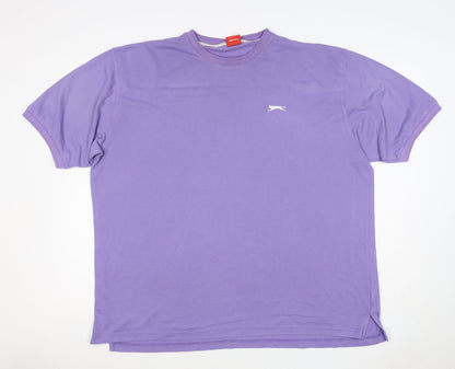 Slazenger Men’s Purple 2XL Crew Neck Logo Short Sleeve T-Shirt