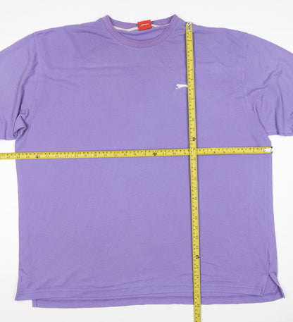Slazenger Men’s Purple 2XL Crew Neck Logo Short Sleeve T-Shirt
