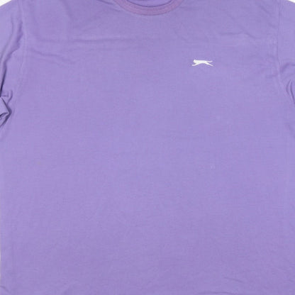 Slazenger Men’s Purple 2XL Crew Neck Logo Short Sleeve T-Shirt
