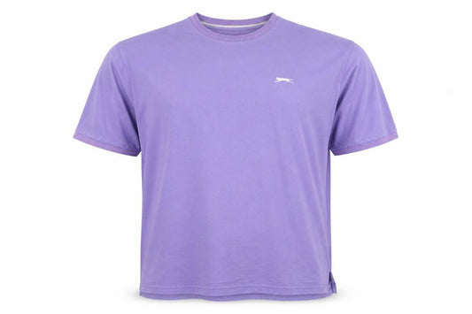 Front view of Slazenger Men’s Purple 2XL Crew Neck Logo Short Sleeve T-Shirt