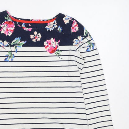 Joules Women Multicoloured UK 10 Floral Stripe Jersey Long Sleeve Top