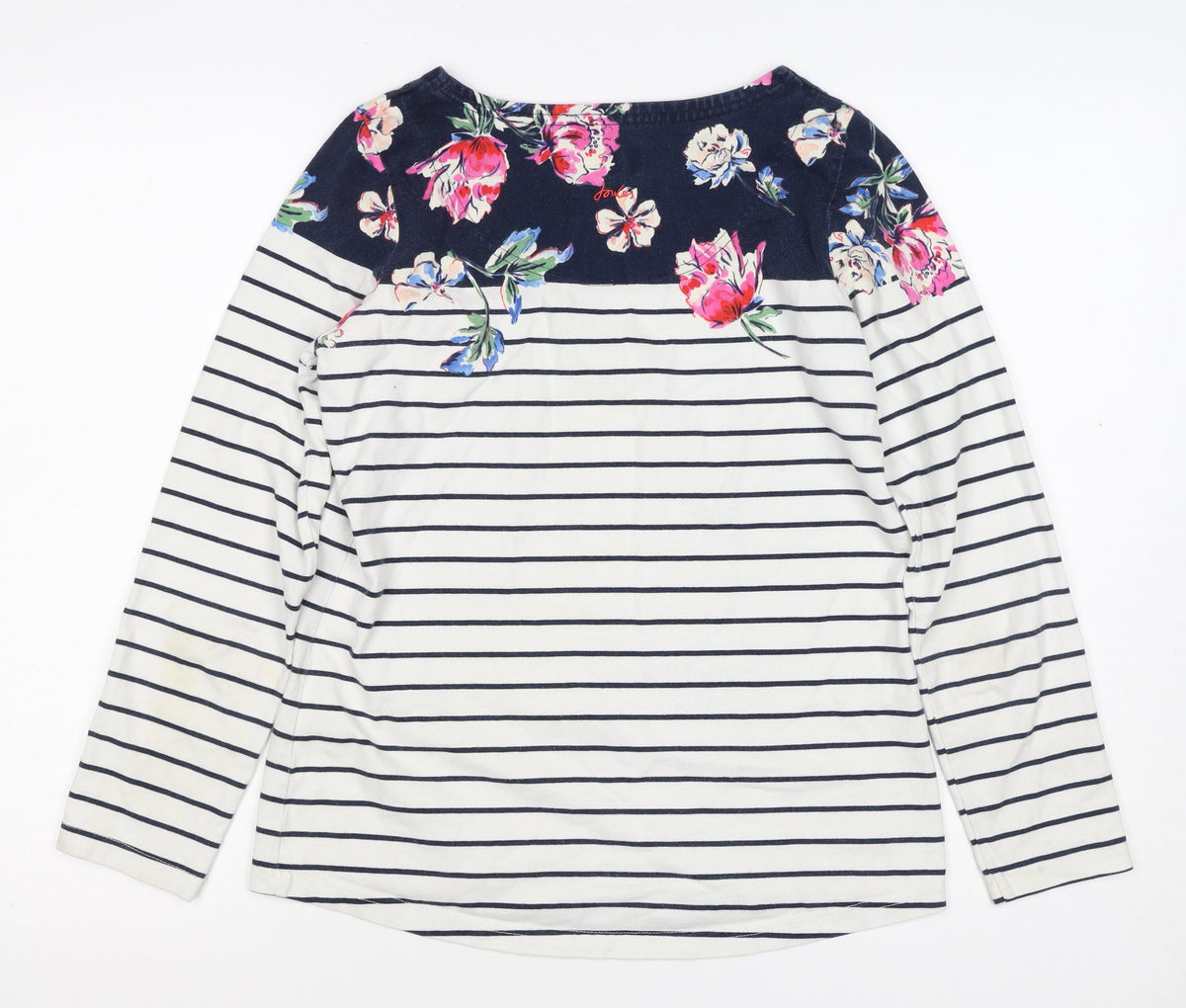 Joules Women Multicoloured UK 10 Floral Stripe Jersey Long Sleeve Top