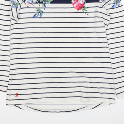 Joules Women Multicoloured UK 10 Floral Stripe Jersey Long Sleeve Top