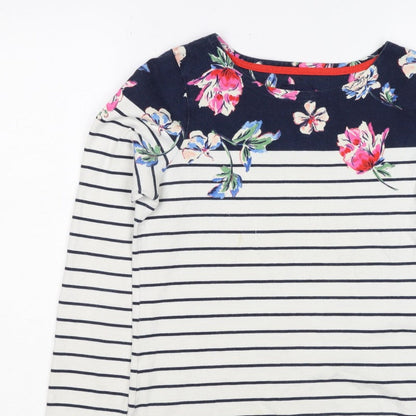 Joules Women Multicoloured UK 10 Floral Stripe Jersey Long Sleeve Top