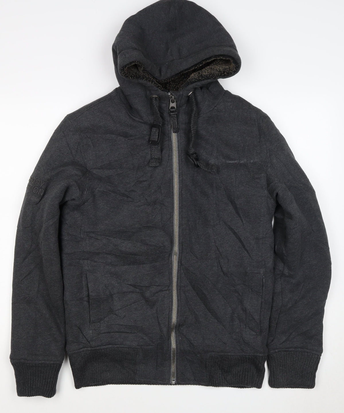 Superdry Men’s Black S Full Zip Sherpa Lined Expedition Hoodie