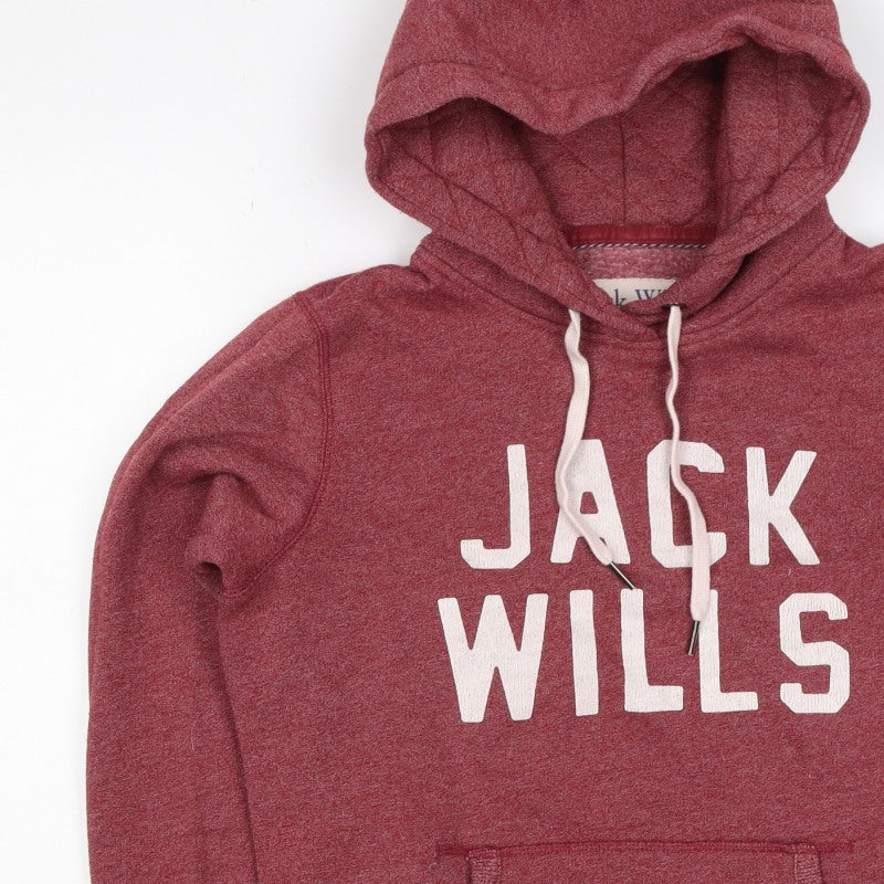 Jack Wills Women’s Red UK 10 Pullover Hoodie Logo Pockets