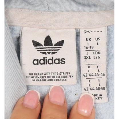 Adidas Originals Women’s Blue Logo Pullover Hoodie UK 16-18 L