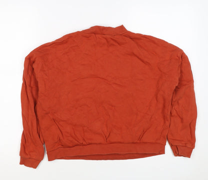 Dondup Womens Orange M Los Angeles Graphic Mock Neck Sweatshirt