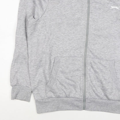 Slazenger Men’s Grey L Full Zip High Neck Logo Sweatshirt