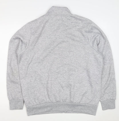 Slazenger Men’s Grey L Full Zip High Neck Logo Sweatshirt