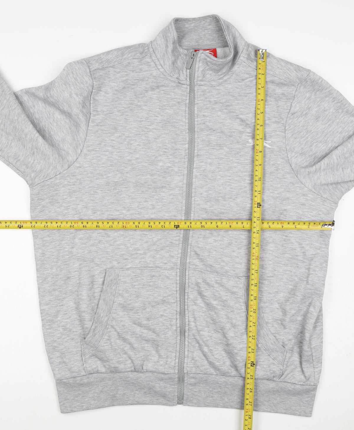 Slazenger Men’s Grey L Full Zip High Neck Logo Sweatshirt