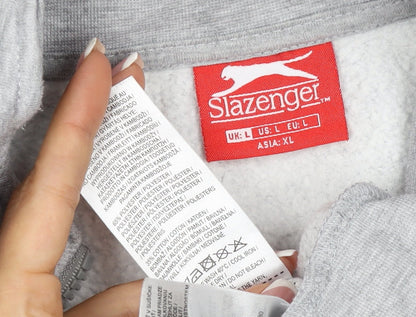 Slazenger Men’s Grey L Full Zip High Neck Logo Sweatshirt