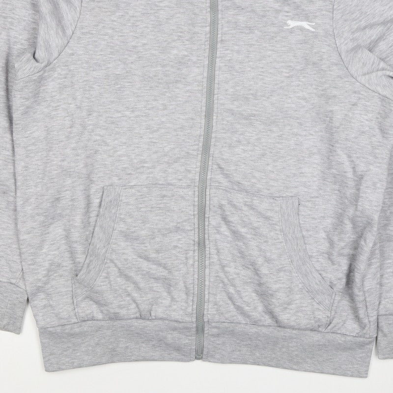 Slazenger Men’s Grey L Full Zip High Neck Logo Sweatshirt