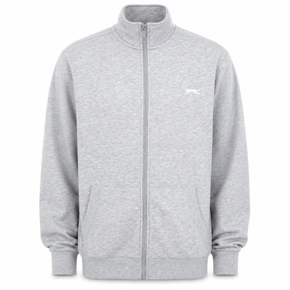 Slazenger Men’s Grey L Full Zip High Neck Logo Sweatshirt