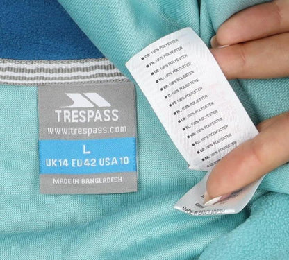 Trespass Women's Blue UK 14 L Half Zip Fleece Pullover Sweatshirt