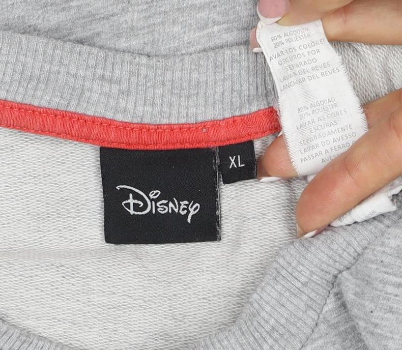 Disney Women’s Grey XL Mickey Mouse Graphic Crew Neck Sweatshirt