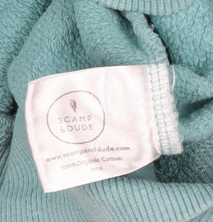 Scamp & Dude Women’s Blue Size 16 Organic Cotton Logo Pullover Hoodie